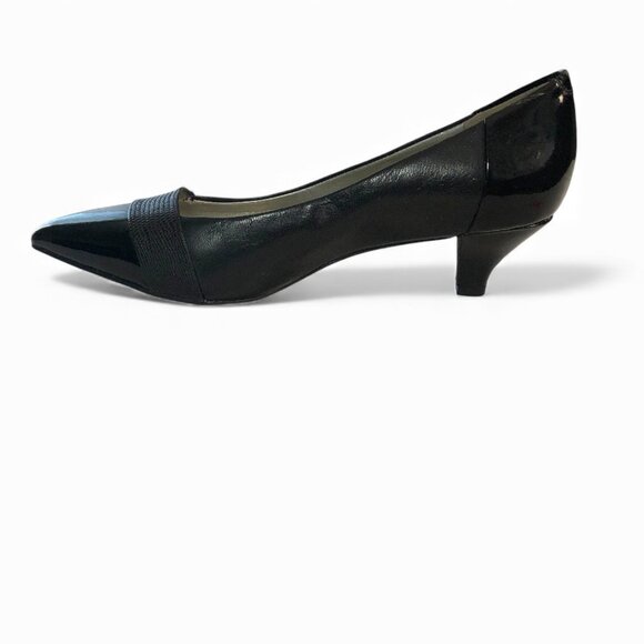 Ann AK Klein iFlex Black Patent Leather Flat Women's Shoes 2' Heel Size 7 - Picture 7 of 16